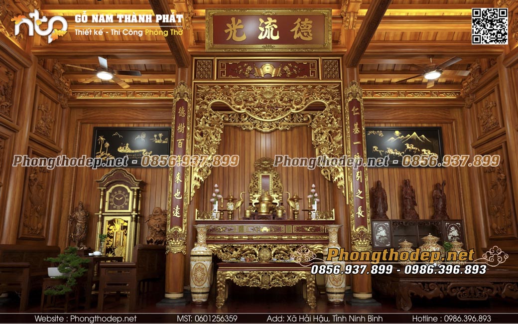 Phòng thờ gia tiên sang trọng tại Ninh Bình